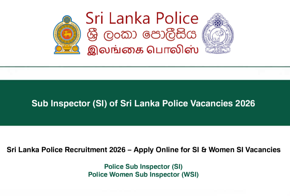Sub Inspector (SI) of Sri Lanka Police Vacancies 2026